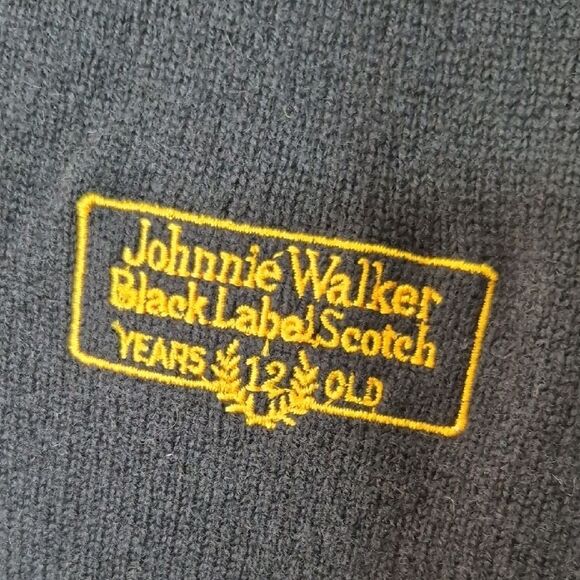 Vintage Pringle of Scotland Johnnie Walker Black Label Lambswool VNeck Sweater L - Picture 5 of 8
